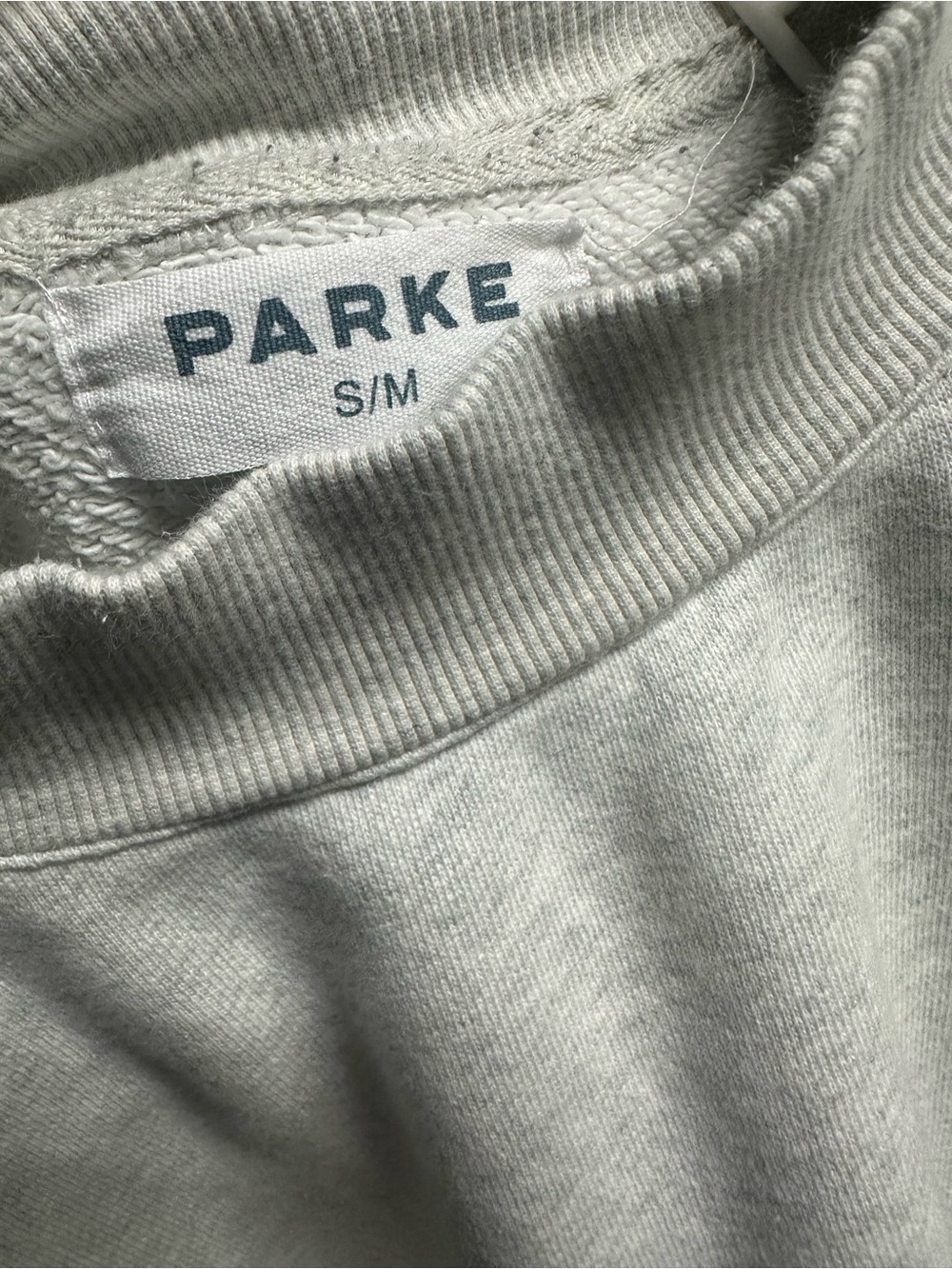 PARKE Flag Graphic Mockneck Sweatshirt Heather Grey Oversized Mens Womens Size S - Picture 5 of 5
